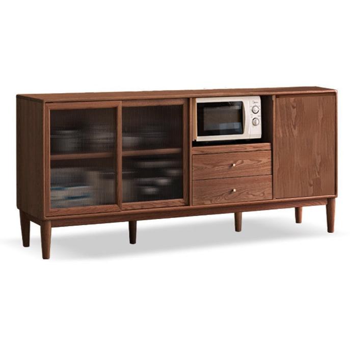 Ash Solid Wood Sideboard High Wine Cabinet Buffet