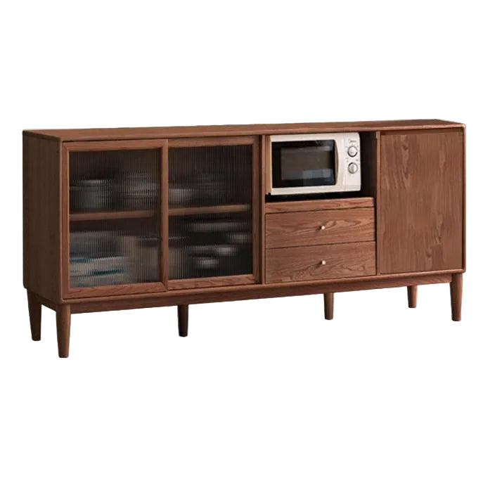 Ash Solid Wood Sideboard High Wine Cabinet Buffet