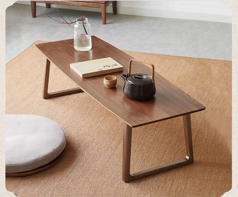 Black Walnut, Ash Solid Wood Low Small Coffee Table