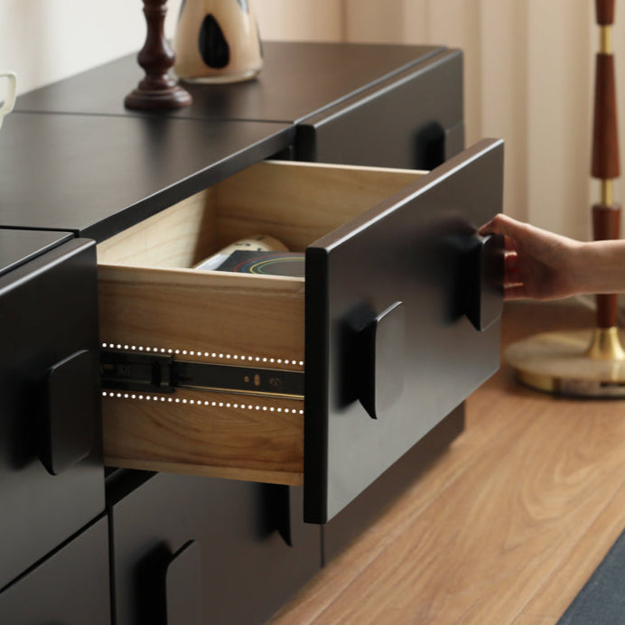 Poplar Solid Wood TV French Retro Floor Module Combination Side Cabinet.