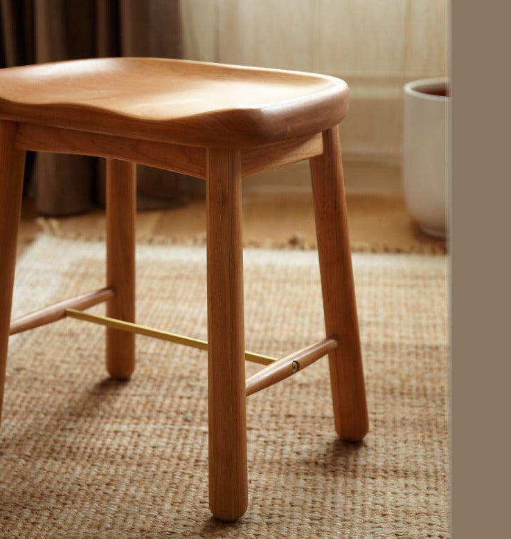Cherry, Oak Solid Wood Makeup Stool