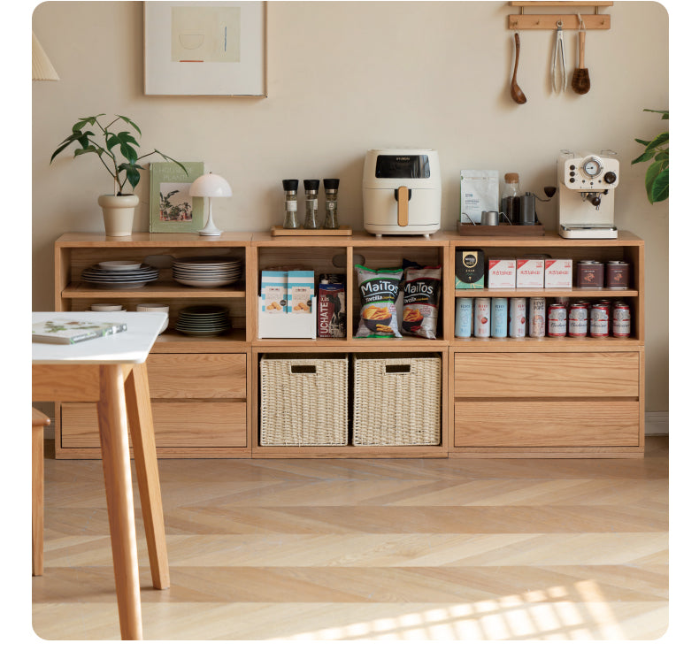 Oak, Ash Solid Wood TV Cabinet Modern Free Combination Storage Bookcases