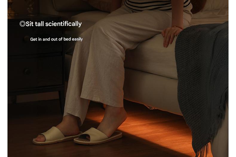 Fabric Genuine Leather Soft Bed Puff Cream Style with Light Bed