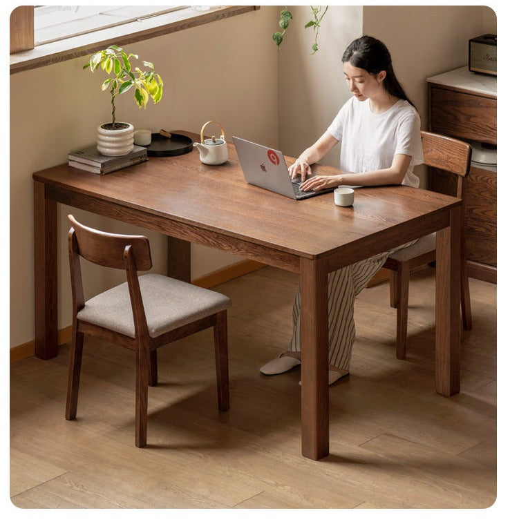 Oak Solid Wood, Solid Rubberwood Nordic Dining Table