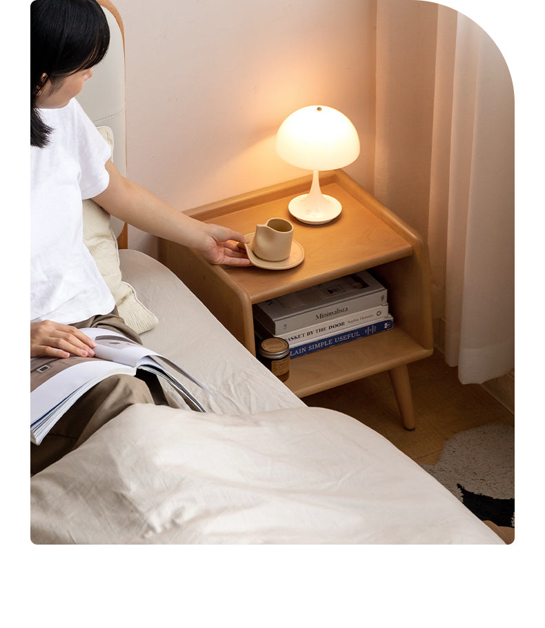 Beech solid wood Fully open nightstand