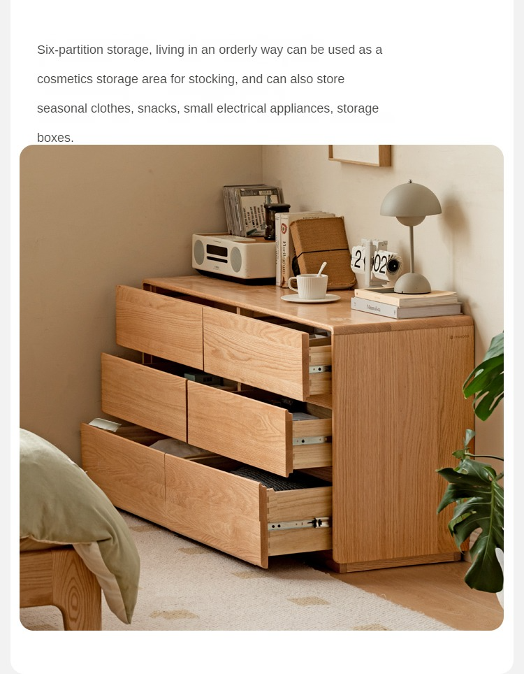 Oak, Ash Solid Wood Retractable Dressing Table Storage Cabinet.