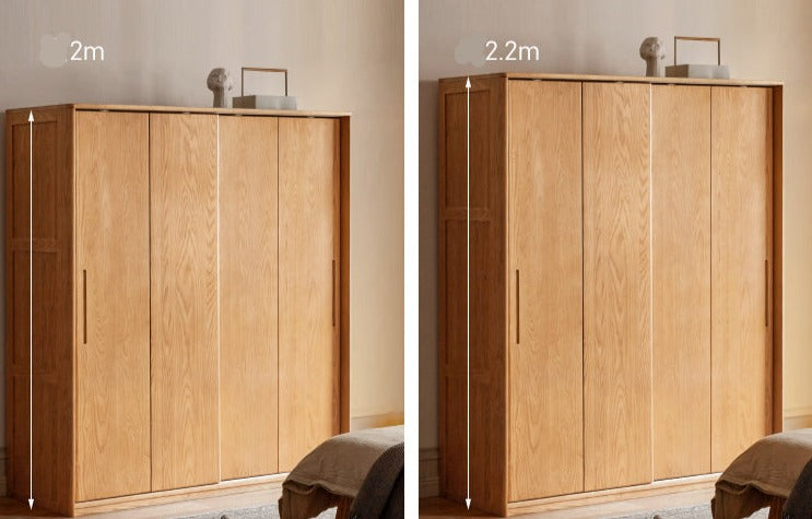 Oak, Ash Solid Wood Wardrobe Sliding Door.