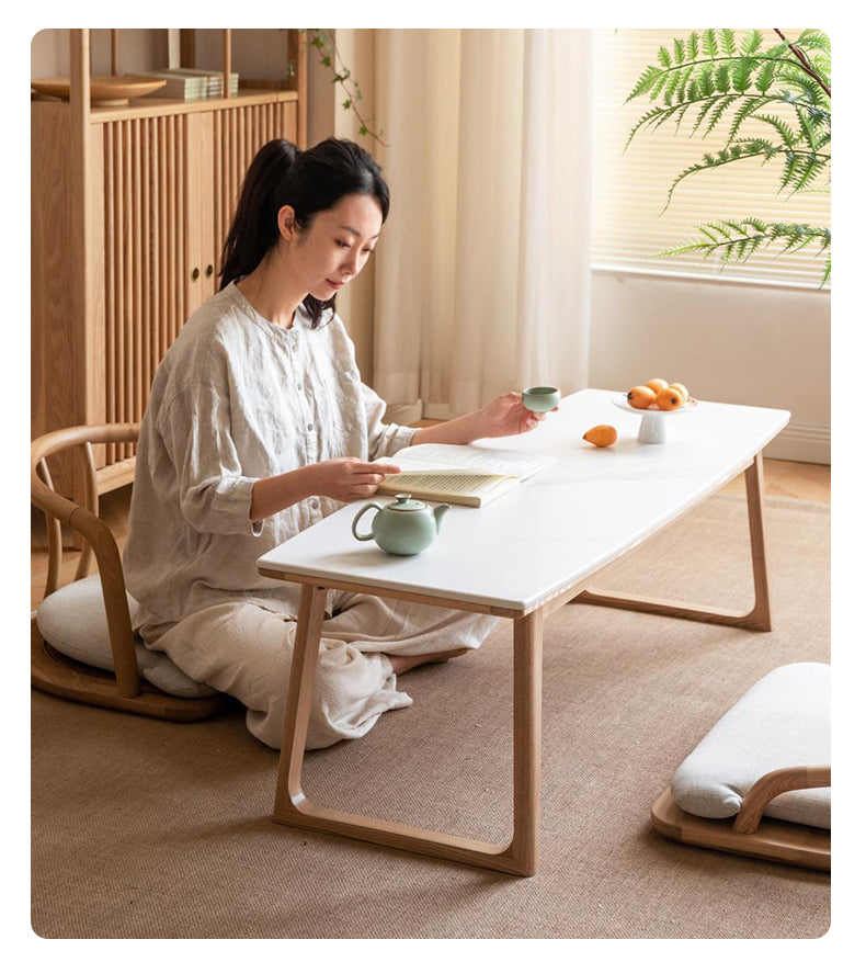 Ash Solid Wood Rock Slab Tea Table