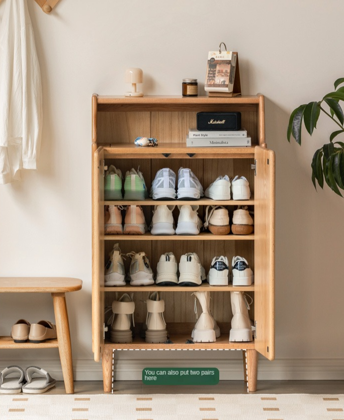 Oak Solid Wood Shoe Cabinet