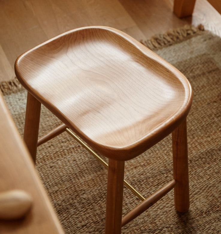 Cherry, Oak Solid Wood Makeup Stool