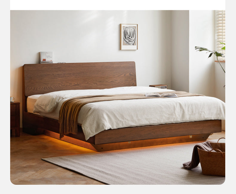 Black Walnut, Oak Suspended Luminous Box Bed