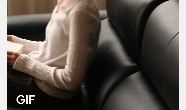 Leather Electric Italian Zero Wall Black Leather Sofa.