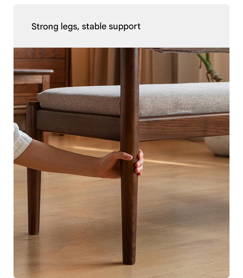 Black Walnut, Oak Solid Wood Long Bench