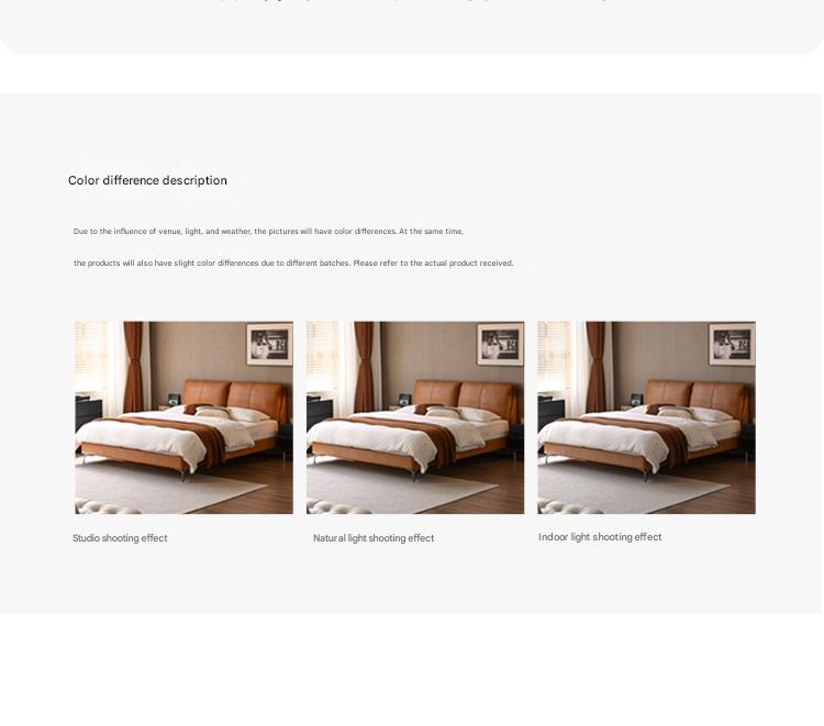 Leather Light Luxury Soft Leaning Bed