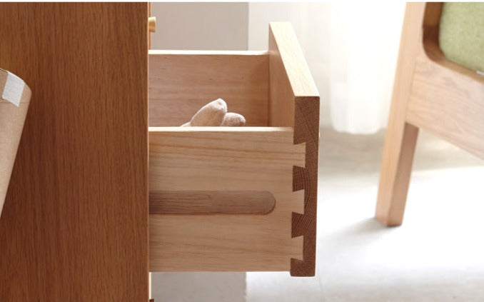 Oak solid wood side cabinet"