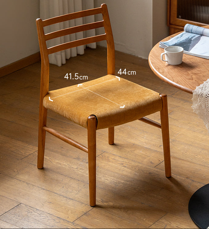 Set 4 pcs Cherry, Ash Solid Wood Artistic Retro Style Dining Chair