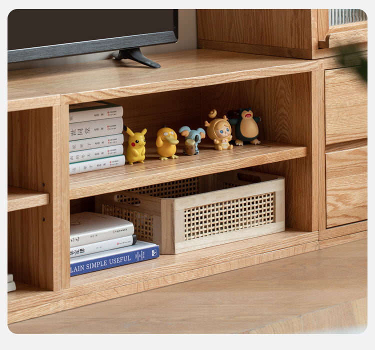 Oak, Ash Solid Wood TV Cabinet Modern Free Combination Storage Bookcases