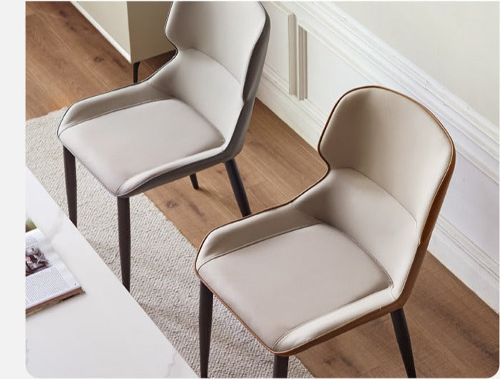 Set 4 pcs Iron Art Dining Chair Light Luxury Soft Bag