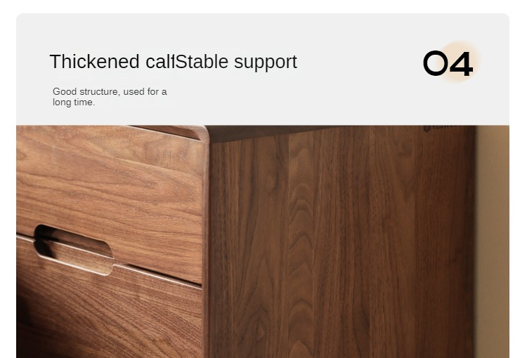 Solid Longan Hardwood, Black Walnut, Sandalwood Solid Wood Nightstand Storage.