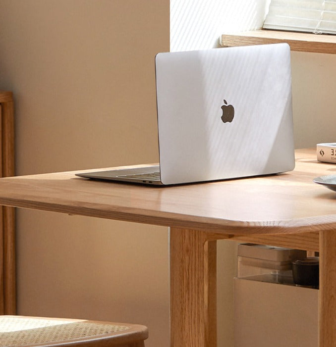 Oak Solid Wood Folding Multi-Functional Storage Telescopic Dining Table