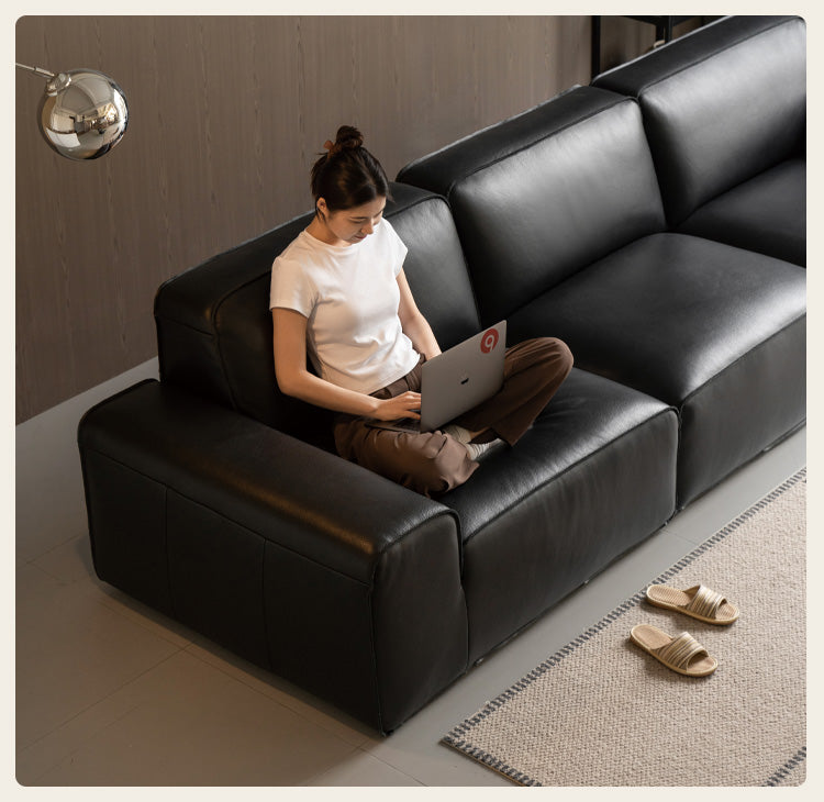 Genuine Leather Modern Minimalist Sofa