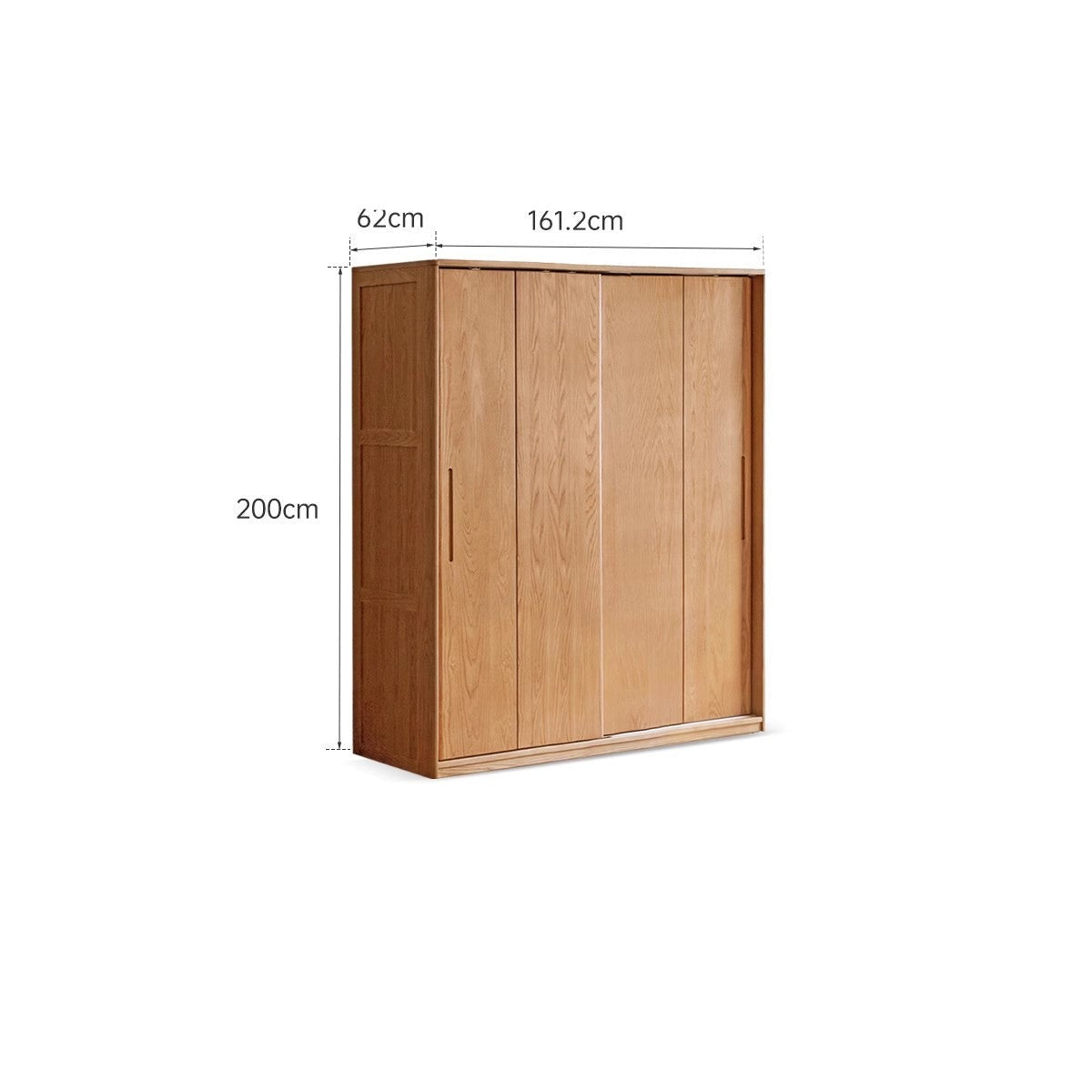 Oak, Ash Solid Wood Wardrobe Sliding Door.