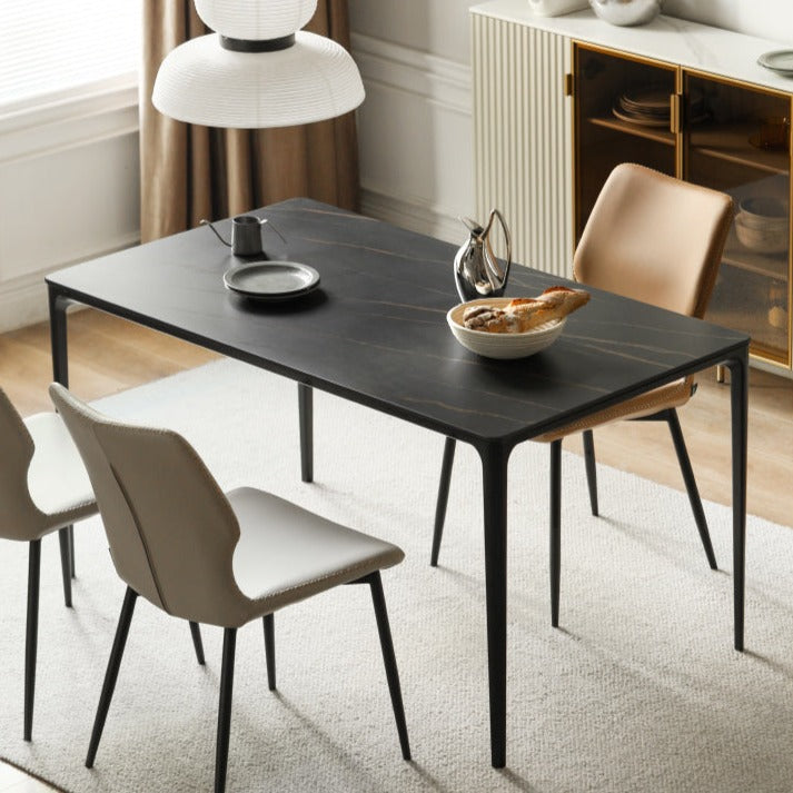 Metal Rock Plate Slate Italian Light Luxury Dining Table