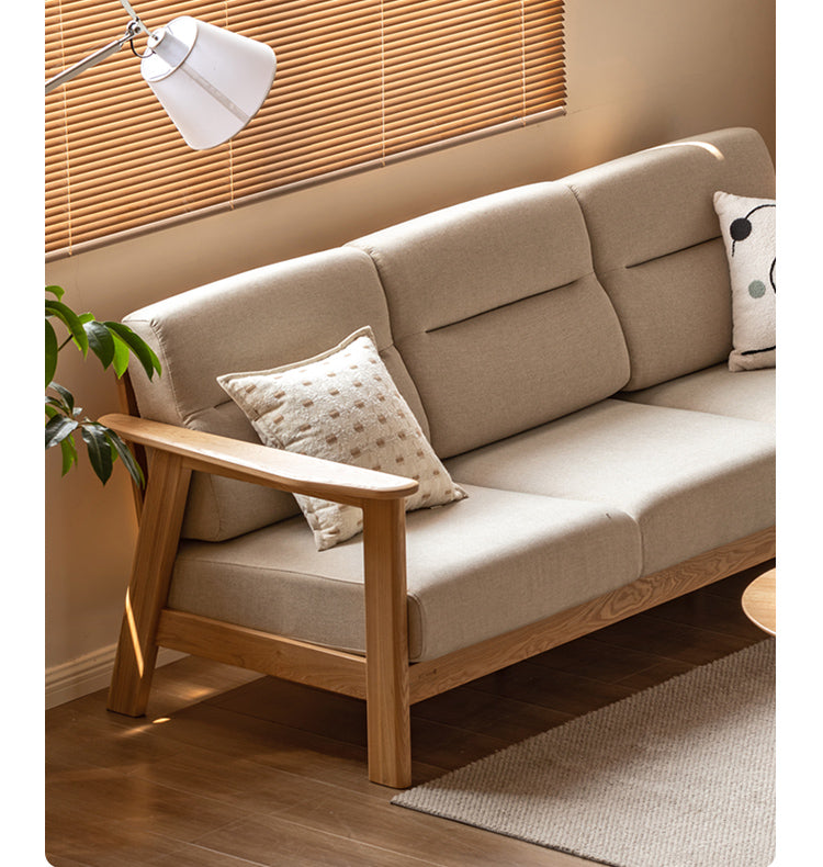 Ash Solid Wood Modern Sofa.