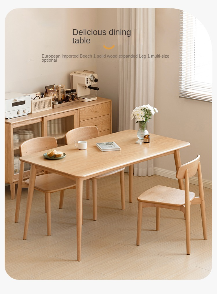 Beech Solid Wood Modern Dining Table