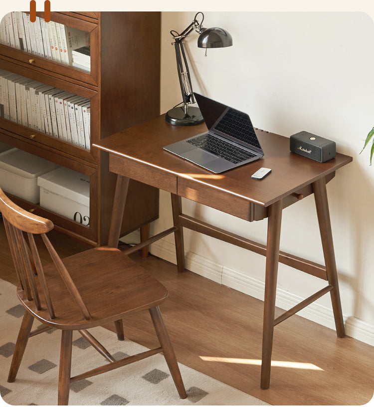 Solid Rubberwood Storage Office Desk