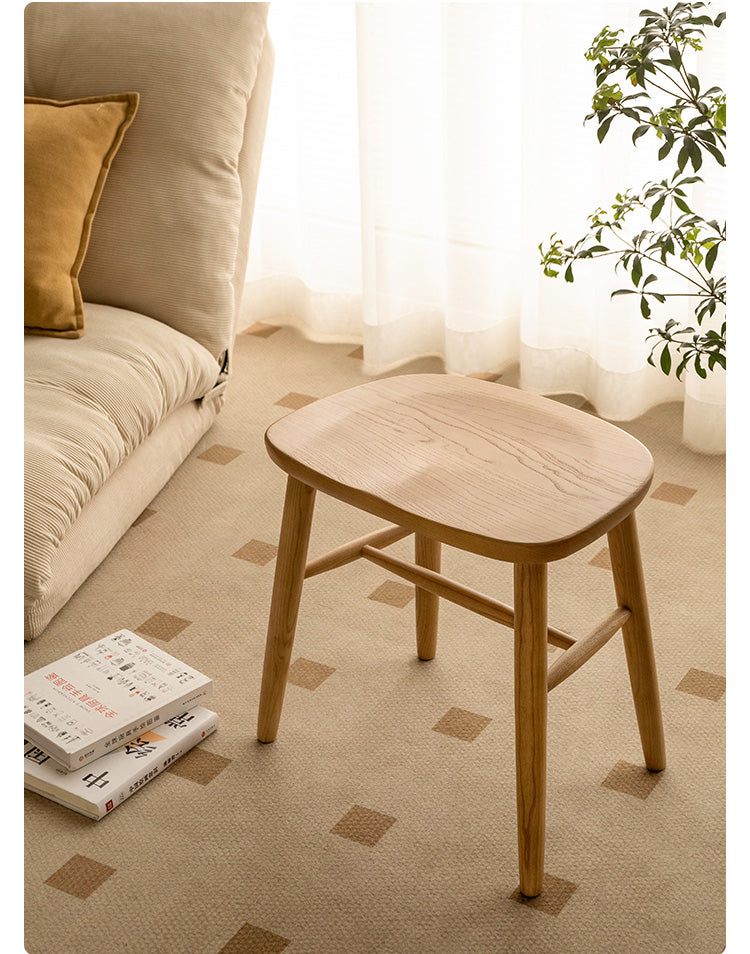 Ash, Oak, Cherry, Black Walnut, Beech Solid Wood Makeup Stool