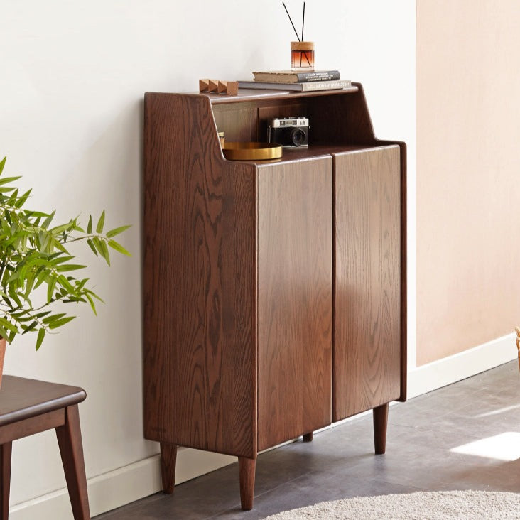 Oak Solid Wood, Solid RubberWood Shoe Entrance Porch Cabinet