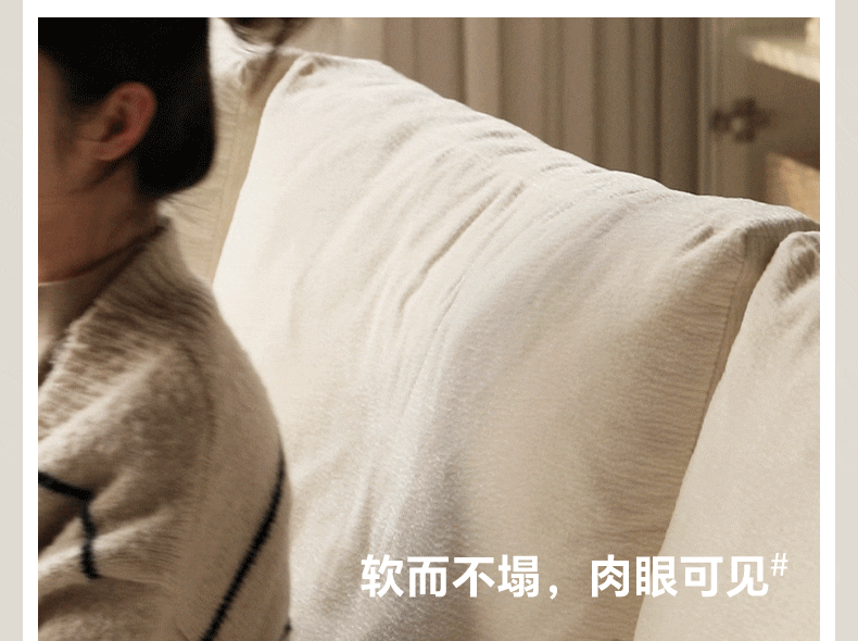 Fabric White Cream Style Down Sofa.