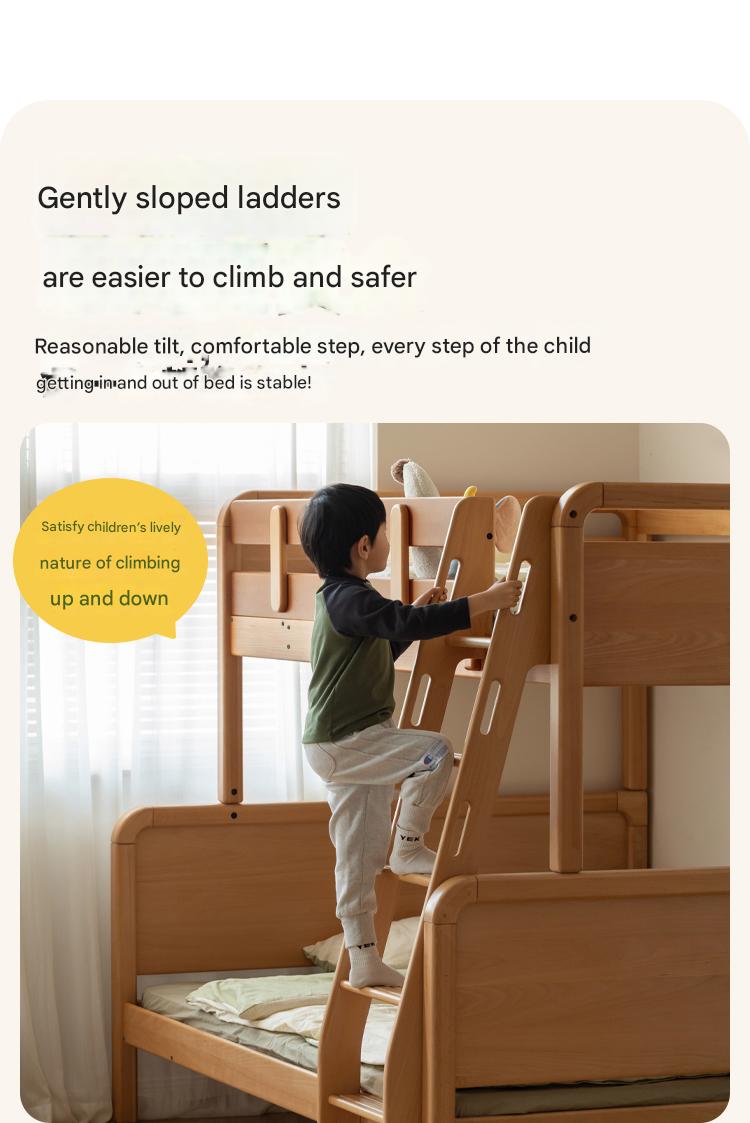 Beech Solid Wood Children's Bunk Bed.