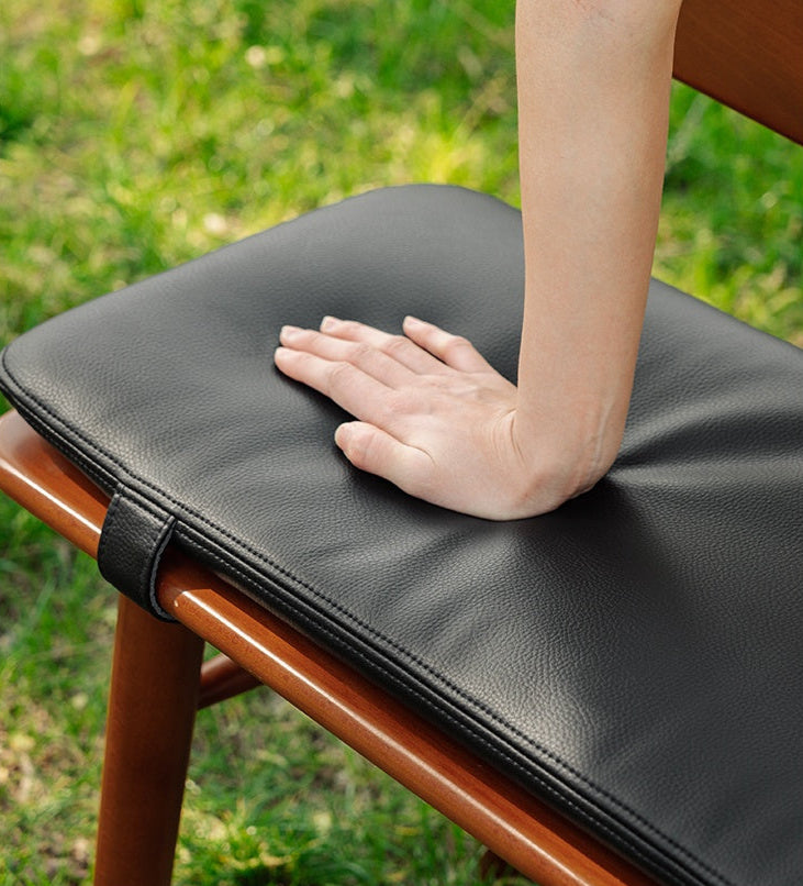 Beech Solid Wood Organic Leather Long Bench