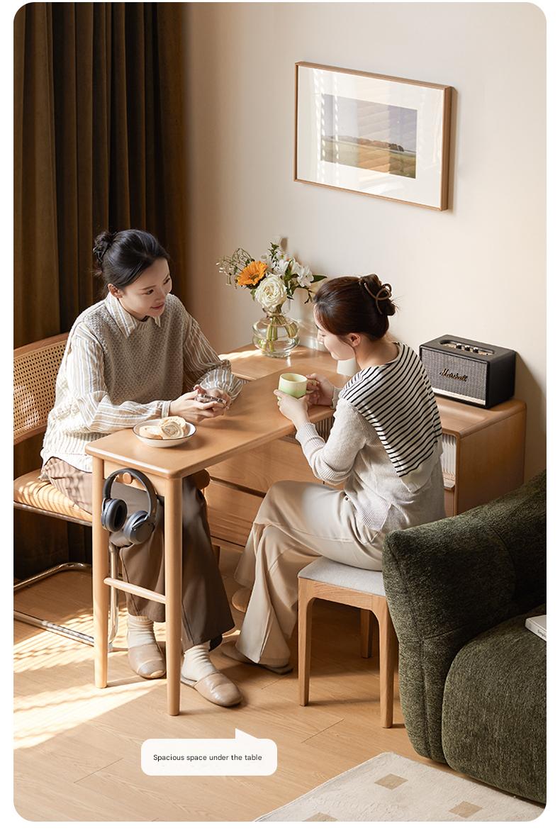 Beech Solid Wood L-Shaped Corner Storage Cabinet, Dressing table.