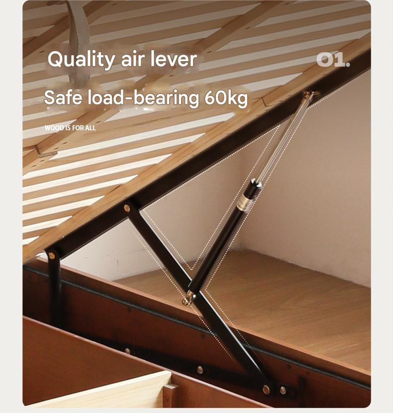 Poplar Solid Wood Box Storage Bed.