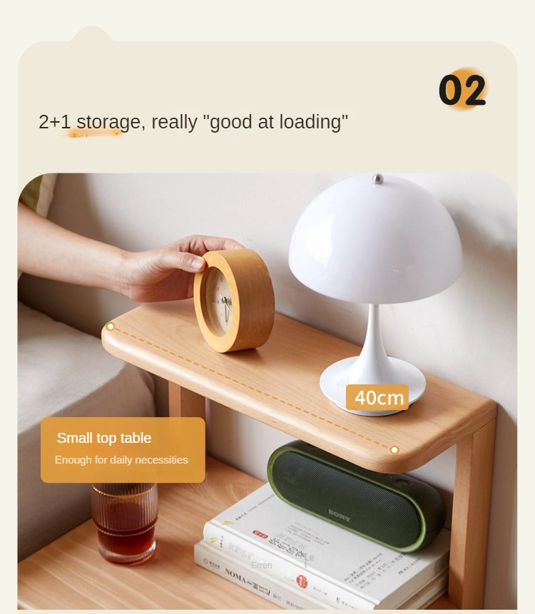 Beech Solid Wood Nightstand.