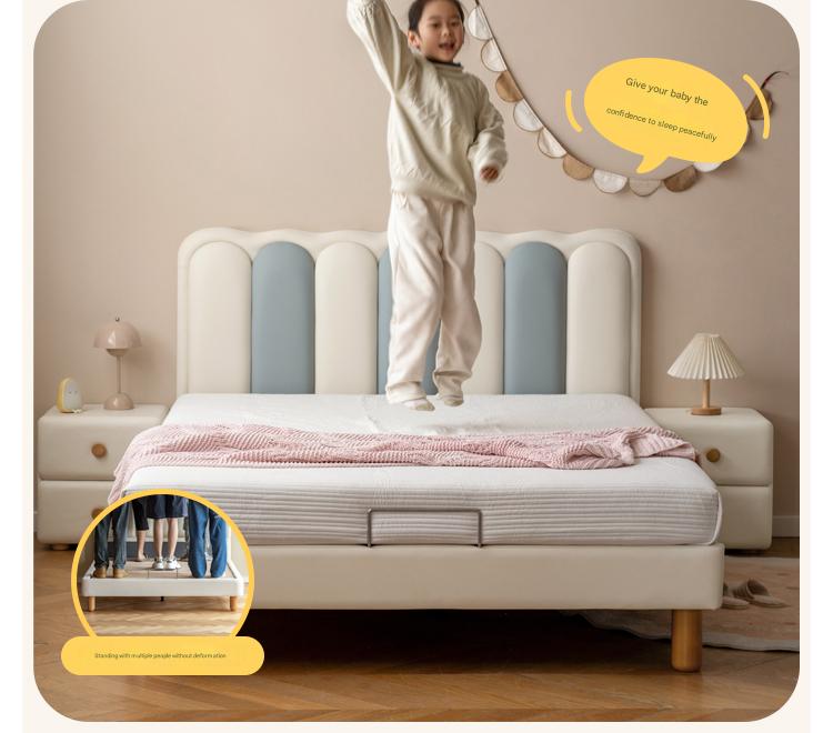 Organic leather cream style white Children's Bed