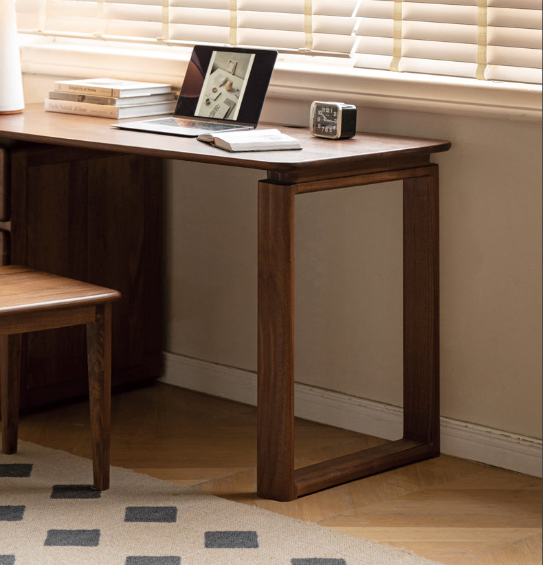 Black Walnut, Oak, Sandalwood, Ash Solid Wood Desk with Drawers