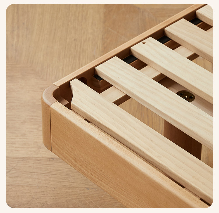 Beech Solid Wood Children's Splicing Platform Bed, Headboard-Free Bed