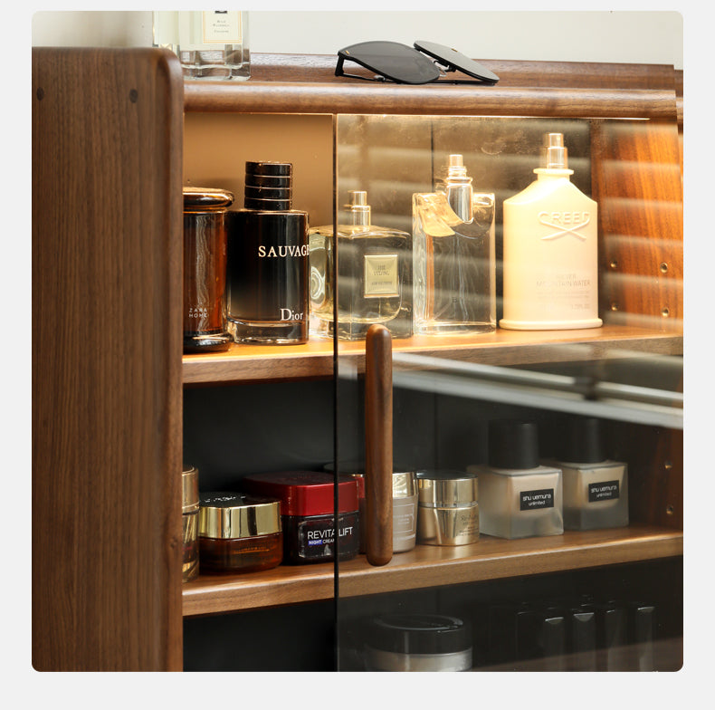 Black Walnut Solid Wood Light Luxury Vanity Table.