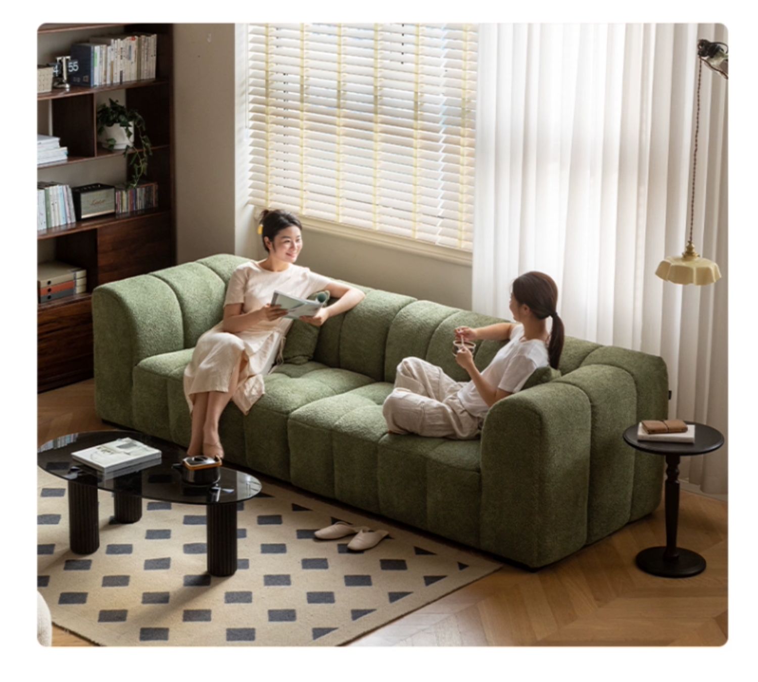 Lamb Fleece Fabric Sofa.
