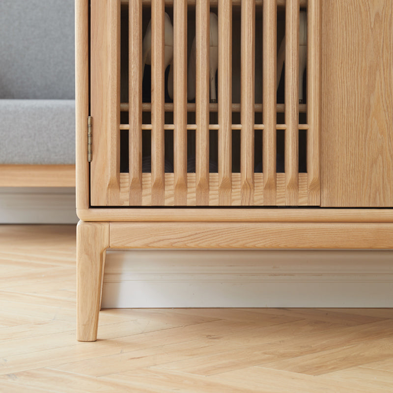 Ash Solid Wood Storage Shoe Cabinet