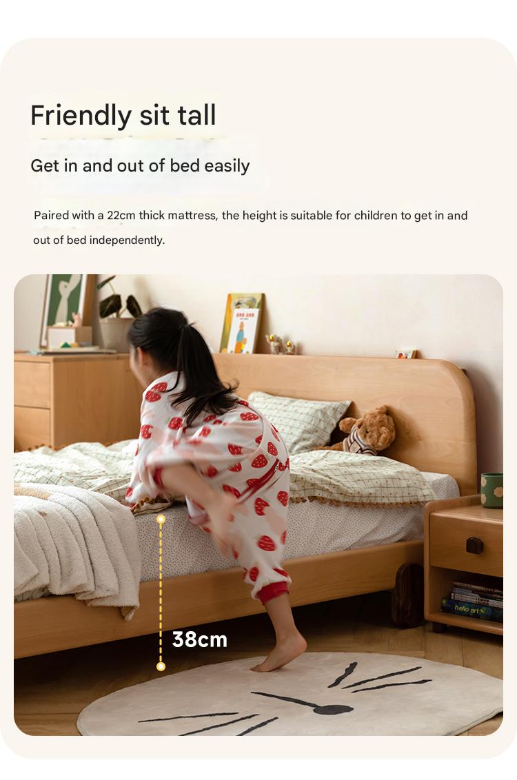 Oak solid wood children's bed<