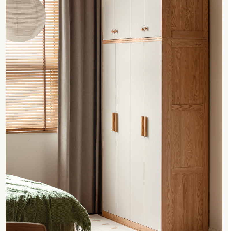 Oak Solid Wood Locker Modern Wardrobe.