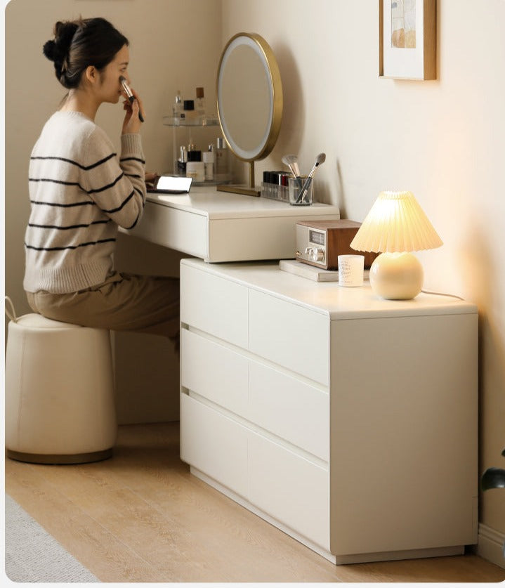 Tulipwood, Solid Rubberwood L-Shape Vanity Table.