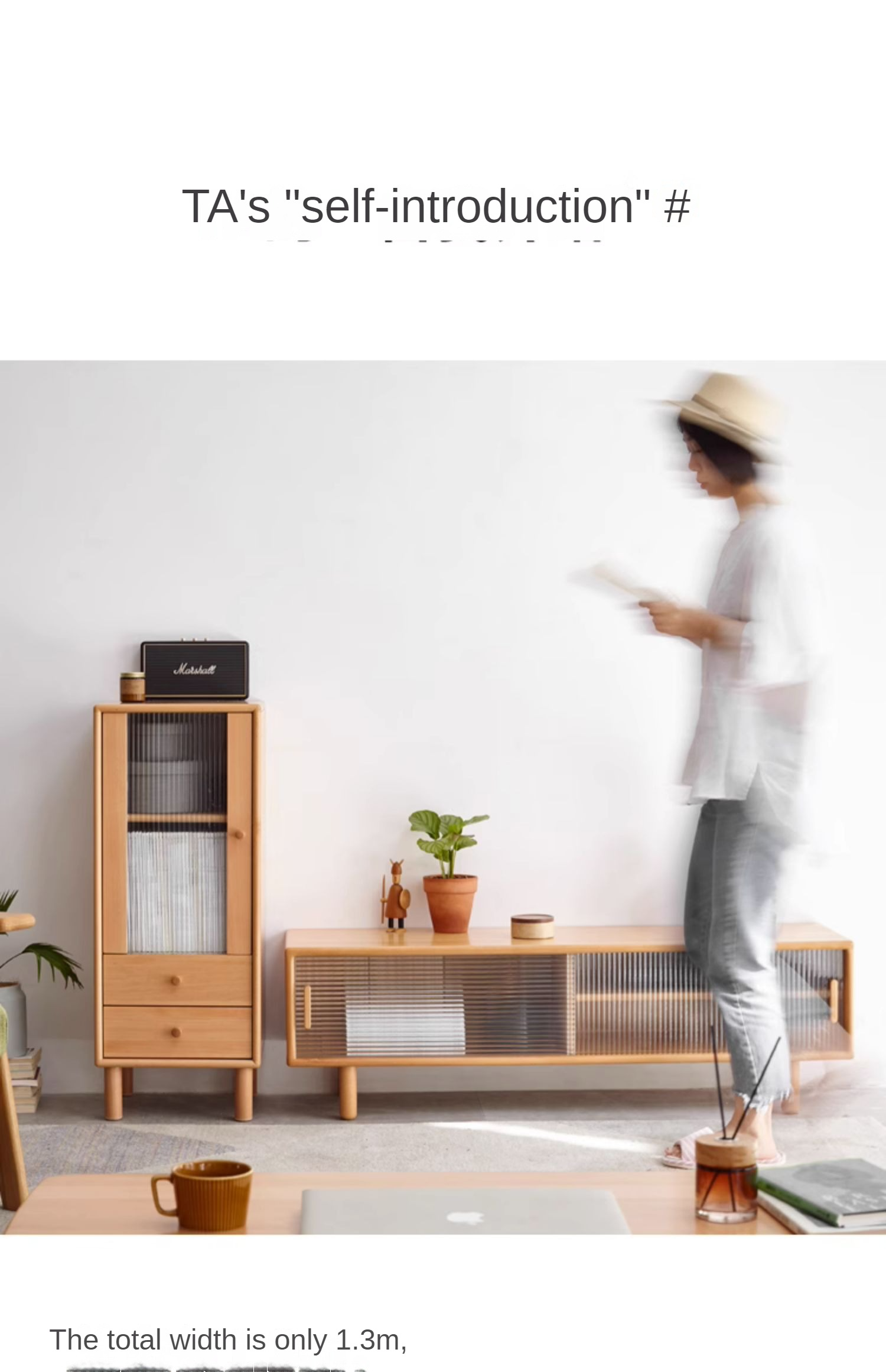 Beech Solid Wood TV Storage Cabinet.