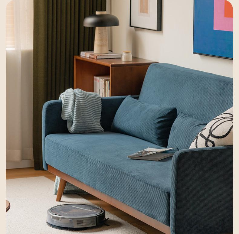 Fabric Modern Straight Retro Three Seater Sofa.