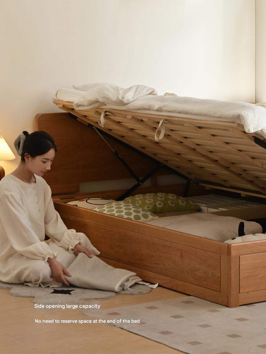 Cherry Solid Wood Box Bed